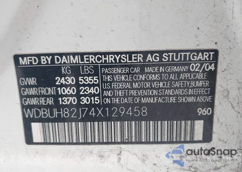 2004 Mercedes-Benz E 320 4Matic z USA, uszkodzony, nr VIN WDBUH82J74X129458